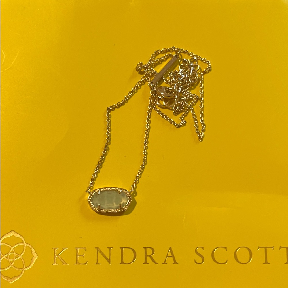 Kendra Scott Gold Necklace with White Stone